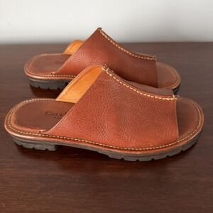 Brown Leather Slip On Mule Sandals Shoes Sz 8AA Cole Haan Country